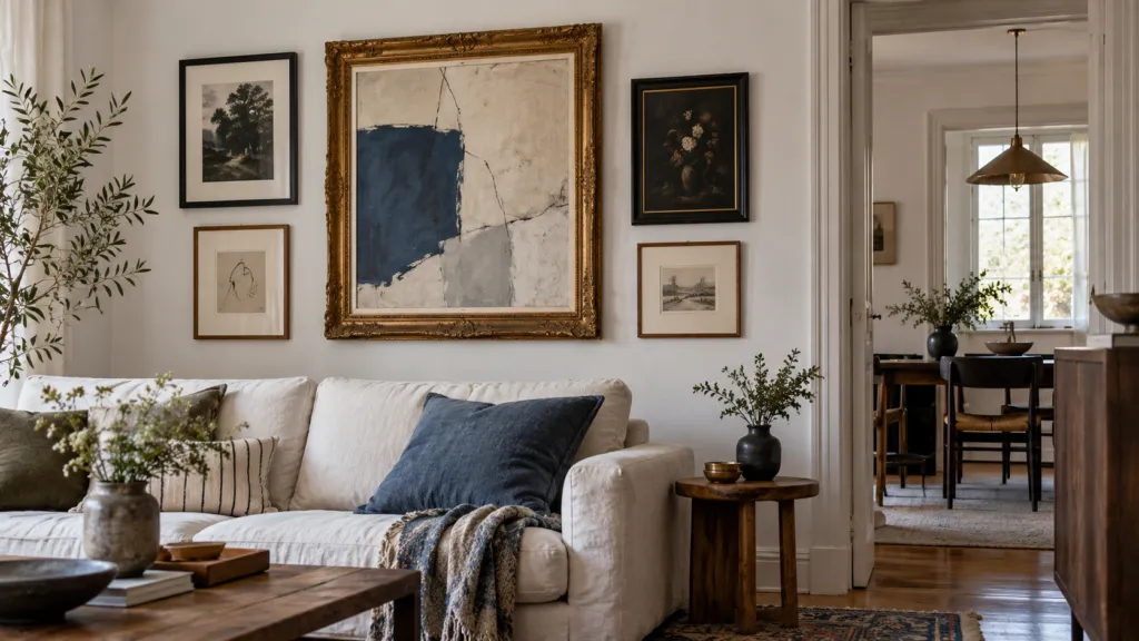 How to Pair Ornate Frames With Modern Art Without Overwhelming the Room